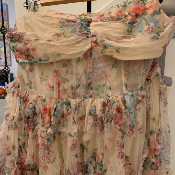 Floral Strapless Maxi Dress - Picture 9 of 12